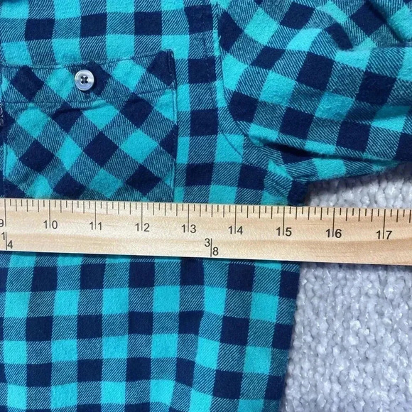 Shaun White Boys Flannel Checkered Blue Button-up Shirt Size M Skateboarding - Picture 4 of 8
